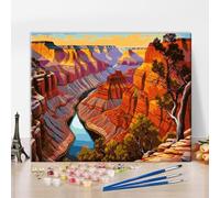 Paint By Number For Adults Grand Canyon National Park Arizona Painting Art Colorful Beautiful Landscape Paint By Numbers Diy Natural Spectacular Wall Art For American Home Canvas Decor 40*50cm