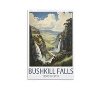 Paint by Number for Adults on Canvas，Bushkill Falls Pennsylvania DIY Acrylic Painting by Numbers Kits with Brushes Acrylic Pigment Home Decoration Brithday Gifts 50x60cm
