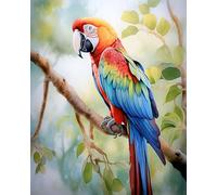 Paint by Number for Adults on Canvas,Colorful Birds On The Tree,Beginner to Advanced Number Painting Kit-Kits Include Acrylic Paints,Brushes(Without Frame,16x20 Inch)