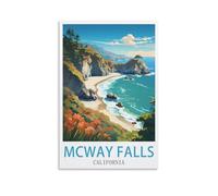 Paint by Number for Adults on Canvas，Mcway Falls California DIY Acrylic Painting by Numbers Kits with Brushes Acrylic Pigment Home Decoration Brithday Gifts 30x40cm