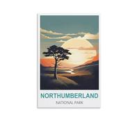 Paint by Number for Adults on Canvas Northumberland National Park England DIY Oil Painting, Pictures Drawing Paintwork with Paintbrushes Decoration Gift 30x40cm