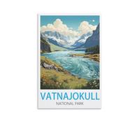 Paint by Number for Adults on Canvas，Vatnajokull National Parks Posters DIY Acrylic Painting by Numbers Kits with Brushes Acrylic Pigment Home Decoration Brithday Gifts 50x60cm