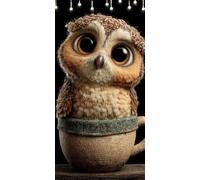 Paint by Number for Adults Owl Paint by Numbers Cup DIY Canvas Oil Painting Kit with Brushes and Acrylic Pigment, Large Painting by Numbers for Adults 55X110cm Without Frame for Home Wall Decor W6-387