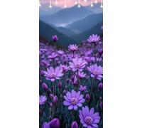 Paint by Number for Adults Purple Paint by Numbers Chrysanthemum DIY Canvas Oil Painting Kit with Brushes and Acrylic Pigment, Large Painting by Numbers 100X200cm Without Frame for Home Decor W6-855