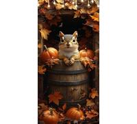 Paint by Number for Adults Squirrel Paint by Numbers Pumpkin DIY Canvas Oil Painting Kit with Brushes and Acrylic Pigment, Large Painting by Numbers for Adults 45X90cm Without Frame, Wall Decor W6-619
