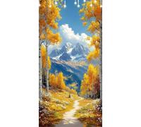 Paint by Number for Adults Tree Paint by Numbers Snow Mountain DIY Canvas Oil Painting Kit with Brushes and Acrylic Pigment, Large Painting by Numbers for Adults 45X90cm Without Frame Wall Decor W6-21