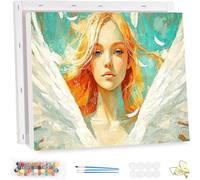 Paint by Number for Adults with Frame, Angel Painting by Numbers Kits for Children Beginners, Paint by Number Adults Kits on Canvas, Girl Oil Painting Crafts Kit, for Home Wall Decor 30x40cm YF-5144