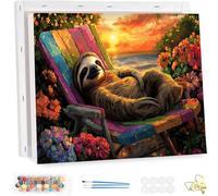 Paint by Number for Adults with Frame, Animal Painting by Numbers Kits for Beginners, Paint by Number Adults Kits on Canvas, Landscape Oil Painting Crafts Kit, for Home Wall Decor 80x100cm YF-5090