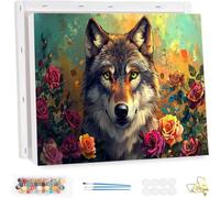 Paint by Number for Adults with Frame, Animal Painting by Numbers Kits for Beginners, Paint by Number Adults Kits on Canvas, Flowers Oil Painting Crafts Kit, for Home Wall Decor 30x40cm YF-5108