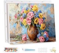 Paint by Number for Adults with Frame, DIY Flowers Adults Paint by Number Kits on Canvas, Painting by Numbers Crafts Kit, Plant Oil Painting Kits for Beginners, for Home Wall Decor 100x120cm YF-5155