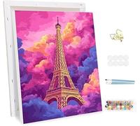 Paint by Number for Adults with Frame, DIY Paris Adults Paint by Number Kits on Canvas, Painting by Numbers Crafts Kit,The Sky Oil Painting Kits for Children, Home Wall Decor 12x16inch -47410