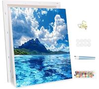 Paint by Number for Adults with Frame, DIY The Sky Adults Paint by Number Kits on Canvas, Painting by Numbers Kit,Oceans Oil Painting Kits for Children Beginners, Home Wall Decor 20x28inch -47360