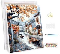 Paint by Number for Adults with Frame, DIY The Streets Adults Paint by Number Kits on Canvas, Painting by Numbers Kit,Landscape Oil Painting Kits for Children, Home Wall Decor 40x48inch -47612