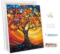 Paint by Number for Adults with Frame, DIY Trees Adults Paint by Number Kits on Canvas, Painting by Numbers Kit,Abstract Oil Painting Kits for Children Beginners, Home Wall Decor 16x20inch -46556