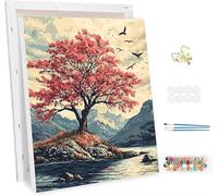 Paint by Number for Adults with Frame, DIY Trees Adults Paint by Number Kits on Canvas, Painting by Numbers Kit,Landscape Oil Painting Kits for Children Beginners, Home Wall Decor 20x28inch -46812