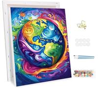 Paint by Number for Adults with Frame,Earth Painting by Numbers Kits for Children Beginners, Paint by Number Adults Kits on Canvas,Landscape Oil Painting Crafts Kit, Home Wall Decor 20x28inch -46337