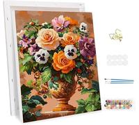 Paint by Number for Adults with Frame,Flowers Painting by Numbers Kits for Children Beginners, Paint by Number Adults Kits on Canvas,Plants Oil Painting Crafts Kit, Home Wall Decor 32x40inch -46285