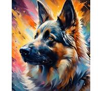 Paint by Number German Shepherd DIY Oil Painting Paint by Number Kit for Adults DIY Canvas Acrylic Painting by Numbers Painting Arts Craft for Home Decor,40x50cm