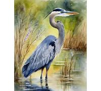 Paint by Number Gift Set,Heron Bird,Digital Painting Art,The Perfect Present,Artwork to Share with Your Family,40x50cm