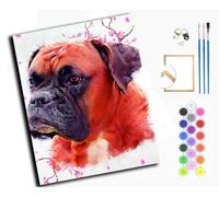 Paint by Number Kit for Adults Beginner,DIY Acrylic Hand Oil Paintin Kits on Canvas Art Crafts for Home，16 x20 inch，Boxer Dog Animal,with Frame