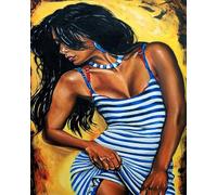 Paint by Number Kit for Adults Beginner,DIY Acrylic Hand Oil Paintin Kits on Canvas Art Crafts for Home，16 x20 inch，Beautiful African Woman,Frameless
