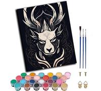 Paint by Number Kit for Adults Beginner,DIY Acrylic Hand Oil Paintin Kits on Canvas Art Crafts for Home，16 x20 inch，Black White Animal Deer,Frameless