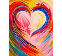 Paint by Number Kit for Adults Beginner,DIY Acrylic Hand Oil Paintin Kits on Canvas Art Crafts for Home，16 x20 inch，Colorful Graffiti Love Heart,Frameless