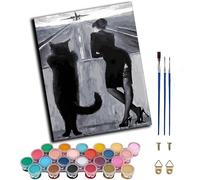 Paint by Number Kit for Adults Beginner,DIY Acrylic Hand Oil Paintin Kits on Canvas Art Crafts for Home，16 x20 inch，Woman Big cat,Frameless