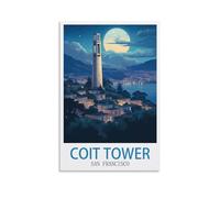 Paint by Number Kits for Adults Beginners,Coit Tower San Francisco,Beginner, DIY Canvas Painting Gift Kits for Home Decoration 30x40cm