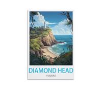 Paint by Number Kits for Adults Beginners,Diamond Head Hawaii Beginner, DIY Canvas Painting Gift Kits for Home Decoration 40x50cm