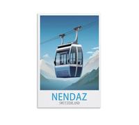 Paint by Number Kits for Adults Beginners,Nendaz Switzerland Posters Beginner, DIY Canvas Painting Gift Kits for Home Decoration 20x30cm