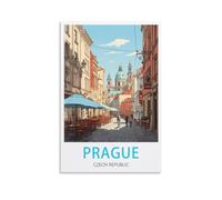 Paint by Number Kits for Adults Beginners,Prague Czech Republic Beginner, DIY Canvas Painting Gift Kits for Home Decoration 20x30cm
