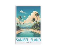 Paint by Number Kits for Adults Beginners,Sanibel Island Florida Posters Beginner, DIY Canvas Painting Gift Kits for Home Decoration 20x30cm