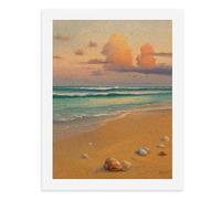 Paint by Numbers A Beach Scene with Shells on The Sand and Waves in The Sea Digital Painting Kit for Adults Create Your Own Magical Scene Art Supplies Unframed 40x50CM