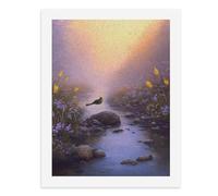 Paint by Numbers A Bird Flying Over The Stream Surrounded by Flowers Digital Painting Kit for Adults Create Your Own Magical Scene Art Supplies Unframed 40x50CM