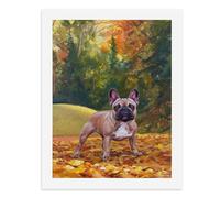 Paint by Numbers A Charming French Bulldog Standing Amidst Autumn Leaves Digital Painting Kit for Adults Create Your Own Magical Scene Art Supplies Unframed 40x50CM