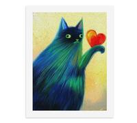 Paint by Numbers A Colorful Cat Holding A Heart Digital Painting Kit for Adults Create Your Own Magical Scene Art Supplies Unframed 40x50CM