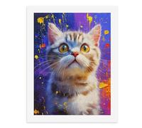 Paint by Numbers A Colorful Cat with Expressive Eyes Digital Painting Kit for Adults Create Your Own Magical Scene Art Supplies Unframed 40x50CM