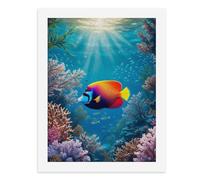 Paint by Numbers A Colorful Coral Reef Teems with Vibrant Marine Life-1 Digital Painting Kit for Adults Create Your Own Magical Scene Art Supplies Unframed 40x50CM