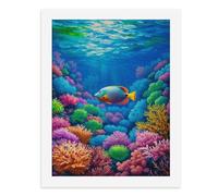 Paint by Numbers A Colorful Coral Reef Teems with Vibrant Marine Life Digital Painting Kit for Adults Create Your Own Magical Scene Art Supplies Unframed 40x50CM
