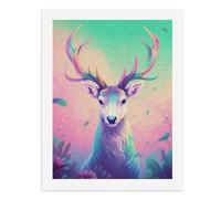 Paint by Numbers A Colorful Deer in A Dreamy Landscape Digital Painting Kit for Adults Create Your Own Magical Scene Art Supplies Unframed 40x50CM