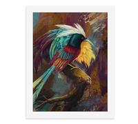 Paint by Numbers A Colorful Fantastical Bird Perched on A Tree Branch Digital Painting Kit for Adults Create Your Own Magical Scene Art Supplies Unframed 40x50CM