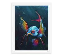 Paint by Numbers A Colorful Fantastical Fish Swims in The Deep Ocean Digital Painting Kit for Adults Create Your Own Magical Scene Art Supplies Unframed 40x50CM