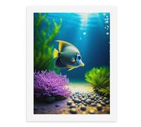 Paint by Numbers A Colorful Fish Swims Near Vibrant Coral Reefs Digital Painting Kit for Adults Create Your Own Magical Scene Art Supplies Unframed 40x50CM