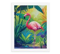 Paint by Numbers A Colorful Flamingo in A Vibrant Jungle Setting Digital Painting Kit for Adults Create Your Own Magical Scene Art Supplies Unframed 40x50CM