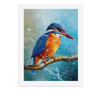 Paint by Numbers A Colorful Kingfisher Perched on A Branch-1 Digital Painting Kit for Adults Create Your Own Magical Scene Art Supplies Unframed 40x50CM