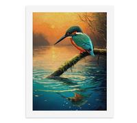 Paint by Numbers A Colorful Kingfisher Perched on A Branch Digital Painting Kit for Adults Create Your Own Magical Scene Art Supplies Unframed 40x50CM