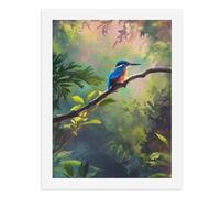 Paint by Numbers A Colorful Kingfisher Perched on A Branch in Vibrant Foliage Digital Painting Kit for Adults Create Your Own Magical Scene Art Supplies Unframed 40x50CM