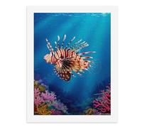 Paint by Numbers A Colorful Lionfish Swims Near Vibrant Coral Reefs Digital Painting Kit for Adults Create Your Own Magical Scene Art Supplies Unframed 40x50CM