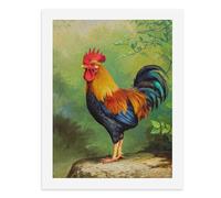 Paint by Numbers A Colorful Rooster Standing on A Rock Digital Painting Kit for Adults Create Your Own Magical Scene Art Supplies Unframed 40x50CM